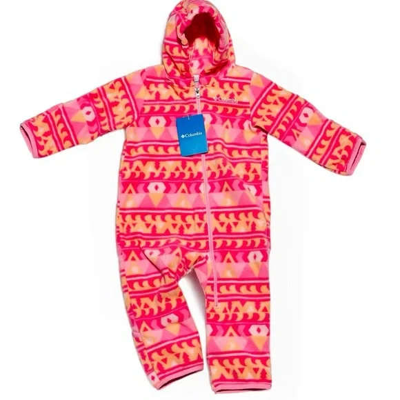 Columbia Pink Orange Fleece Onesie Toddler Size 18-24M - Picture 1 of 5